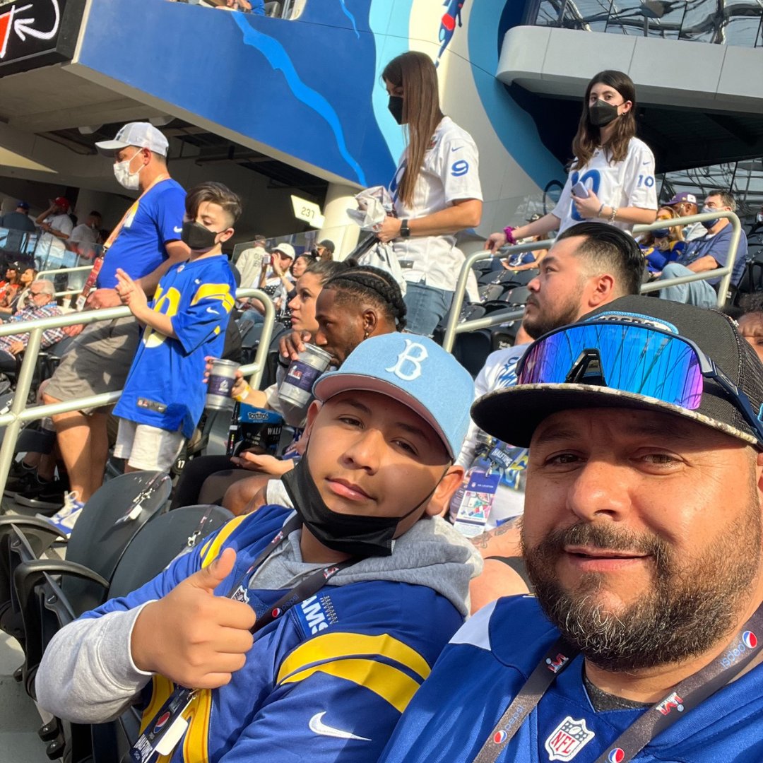 18-year-old Eduardo from Riverside is a huge football fan and has always dreamed about attending the Superbowl. Eduardo’s wish came true! He and his dad got to attend Superbowl LVI. Eduardo was beyond excited to experience the Superbowl in person for his wish.