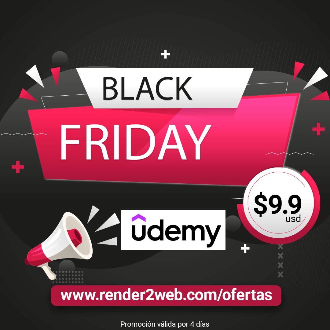 render2web's tweet image. 🔥Llegaron las Rebajas del Black Friday - Cursos a $9.9
¡Se acerca el período de ventas más importante del año el BLACK FRIDAY
Click en el enlace para ver las ofertas especiales👇👇
render2web.com/ofertas/

#BlazorServer #blazorwebassembly #Netcore #wordpress #javascript #HTML5
