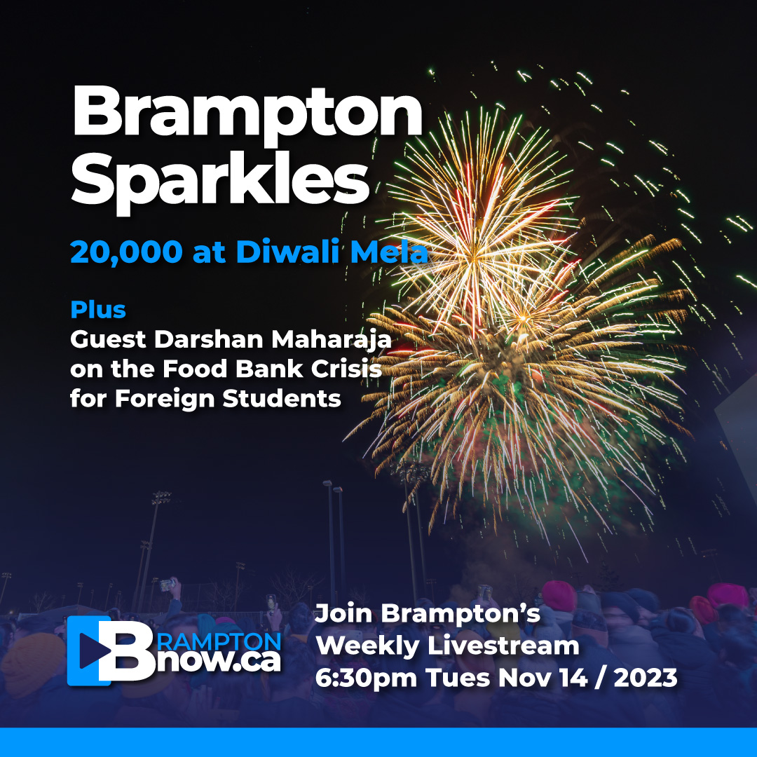 Join us at 6:30pm here on <a href="/bnowca/">BramptonNOW 🇨🇦</a> with guest <a href="/TheophanesRex/">Darshan Maharaja</a> who will discuss the foreign student food bank issue. #Brampton