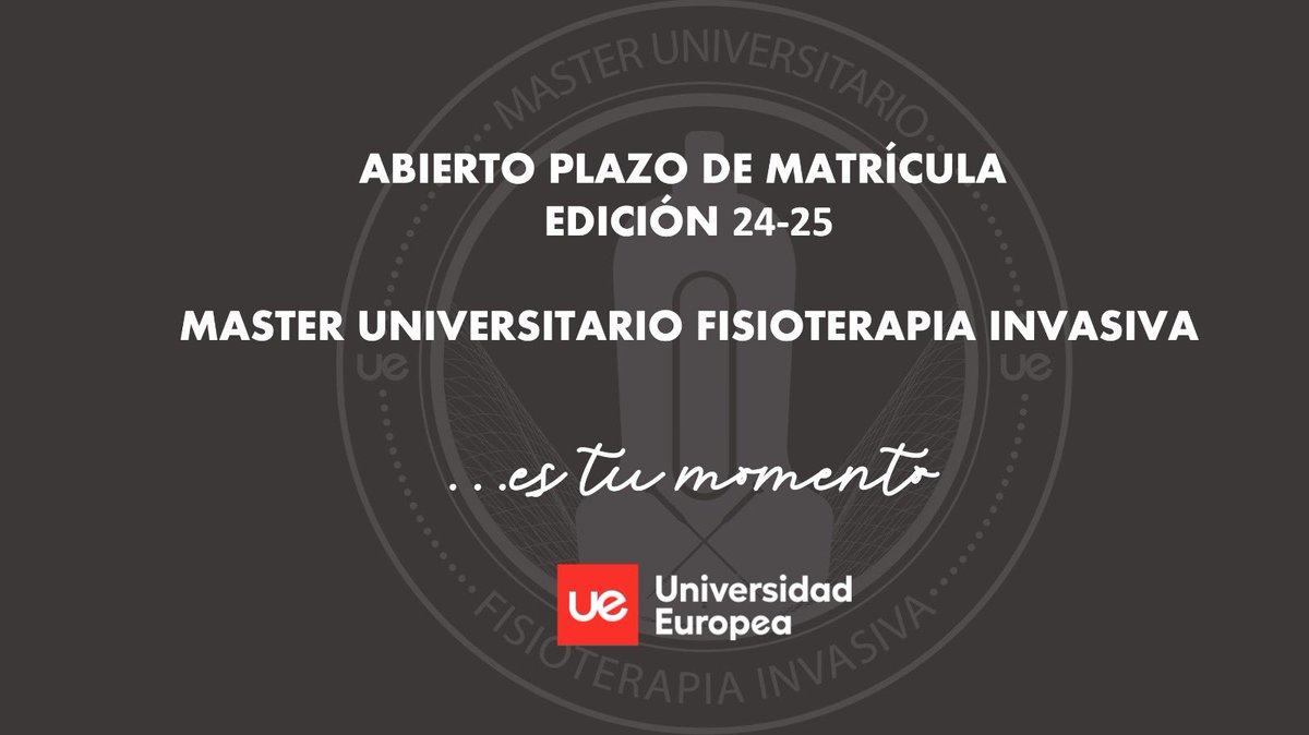 Si no has podido apuntarte este año, ahora tienes una nueva oportunidad!! Ya está abierto el plazo de matrícula para el año 24-25!! No te quedes sin plaza!! 

universidadeuropea.com/master-fisiote…
