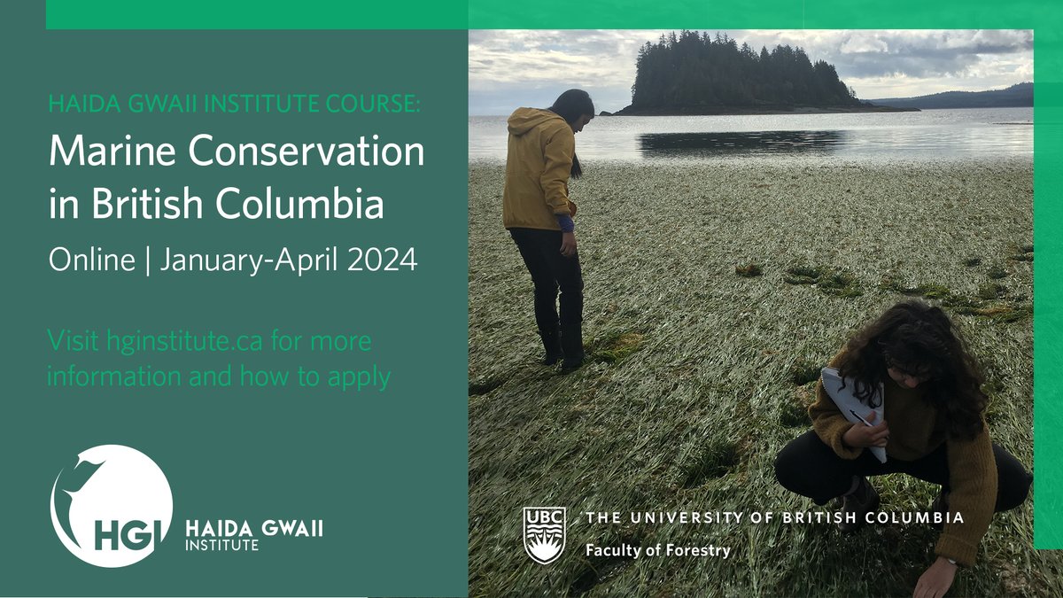 Check out the online course <a href="/hg_institute/">Haida Gwaii Institute</a> is offering from January-April 2024 exploring different perspectives and methodologies applied to marine conservation. 🌊 Visit bit.ly/3QnCqhw for more information and how to apply.