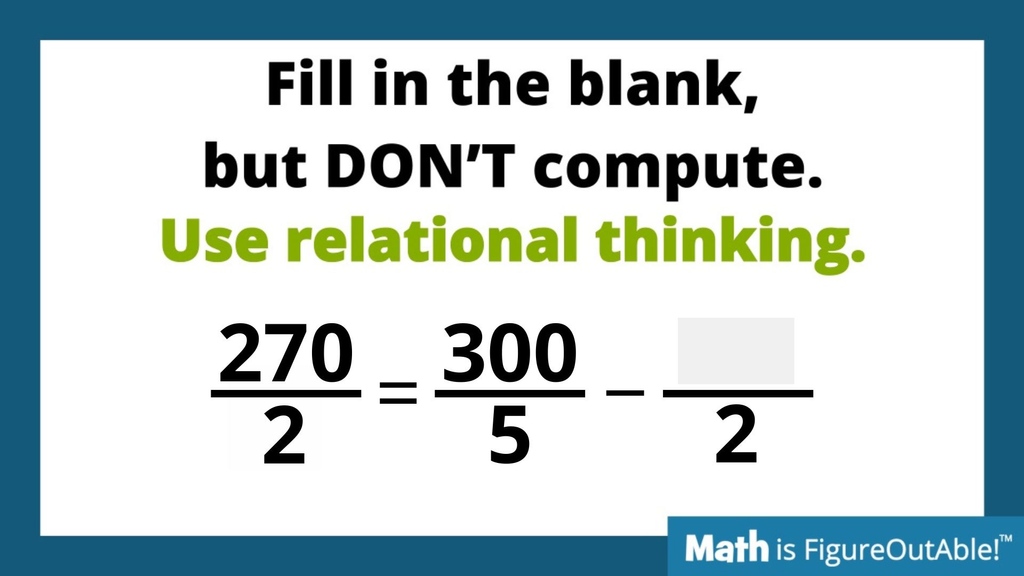 #TryThisTuesday
Fill in the blank using relational thinking.

How could you use this in your teaching?
More: bit.ly/instructrout 

#MTBoS #ITeachMath #MathIsFigureOutAble #Elemmathchat #MSmathchat