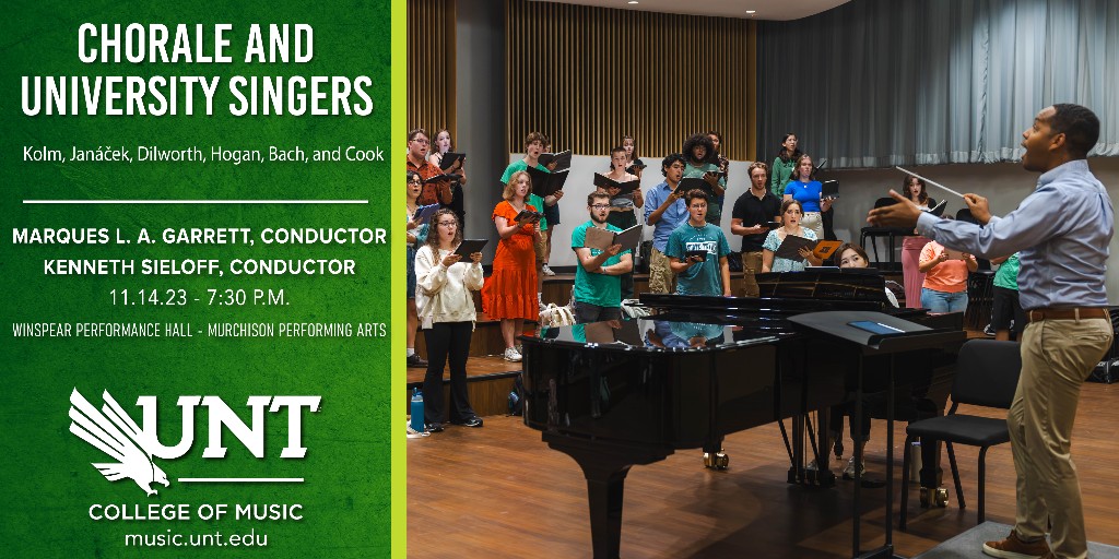 CHORAL STUDIES: University Singers, conducted by Associate Professor Marques L. A. Garrett and associate Jacob Augsten, perform works by Bach, Trumbore, and Cook. Chorale performs works by Kolm and Janáček conducted by Kenneth Sieloff. #ChoralStudies #UniversitySingers #Chorale