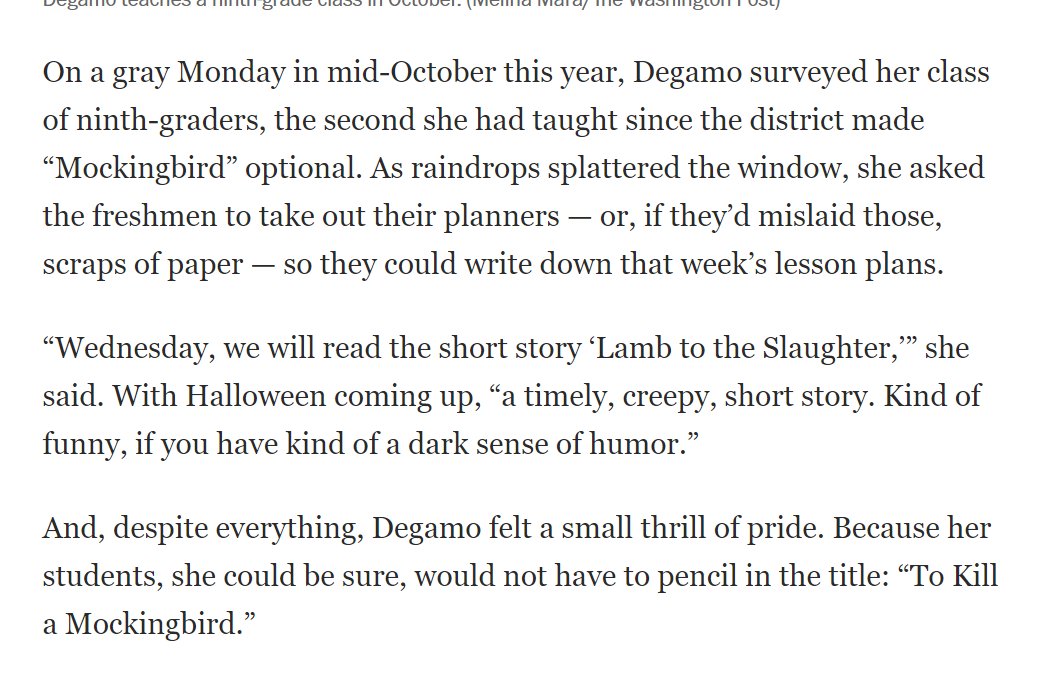 Kinda nuts that an obvious book-banning attempt is getting such rosy coverage because the challengers are on the left. In fairness, the story isn’t *completely* one-sided but never in a million billion years would a wapo piece about right-wing book suppression end like this. 🧵