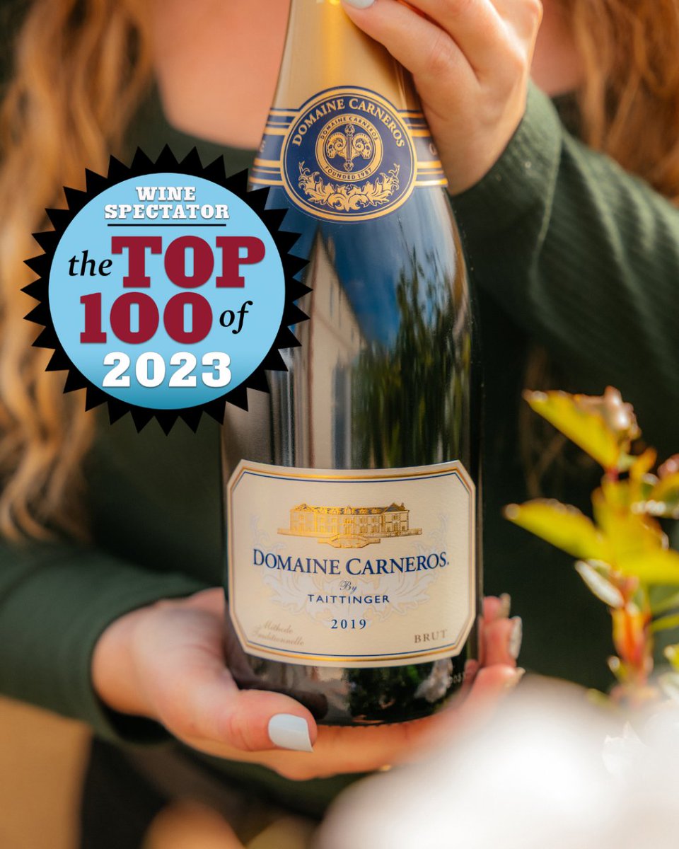 Domaine Carneros has been awarded the 33rd spot in the Top 100 Wines of 2023 by @WineSpectator, earning the highest ranking for all sparkling wines and champagnes. We're in great company! Explore the complete list here: top100.winespectator.com 🍾 #WSTop100