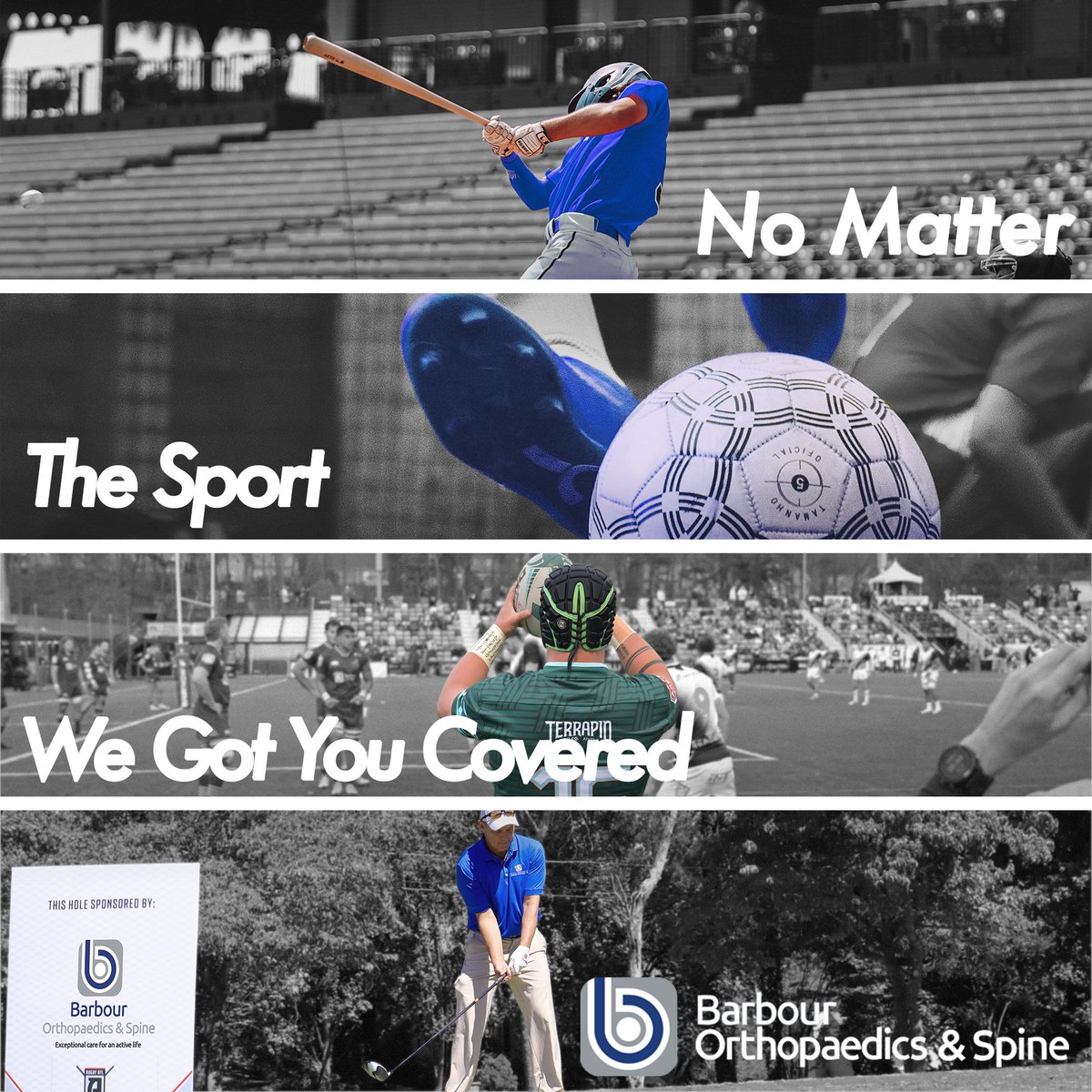 TheBarbourWay's tweet image. Game on! 🏃‍♂️🏀⚽️🎾 At Barbour Orthopaedics &amp;amp; Spine, we&apos;ve got you covered for any sports injury. 🏥 Our team of specialists is dedicated to getting you back in the game and back to doing what you love. ⚡️ #SportsInjurySpecialists #BarbourOrthoSpine #GetBackInTheGame
29w