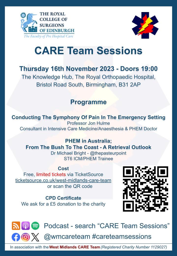 Some tickets still available for this Thursday’s #CARETeamSessions 🚑