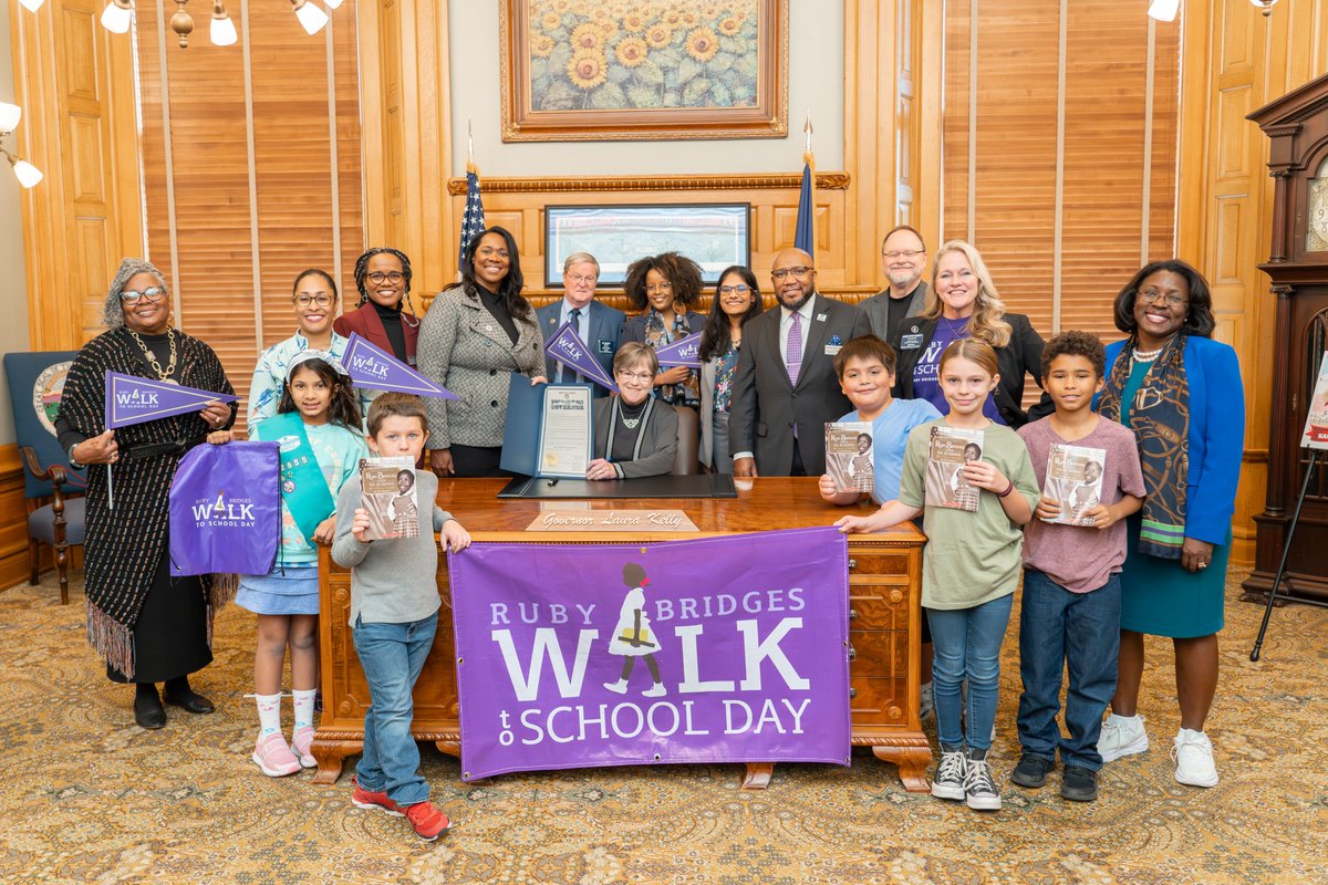 GovLauraKelly's tweet photo. I've proclaimed today Ruby Bridges Walk to School Day to honor the civil rights leaders who have worked tirelessly to encourage tolerance, respect, and equality for all. Today, I hope more students will learn about Ruby Bridges' courage and bravery. https://t.co/DrzxpBlxAz