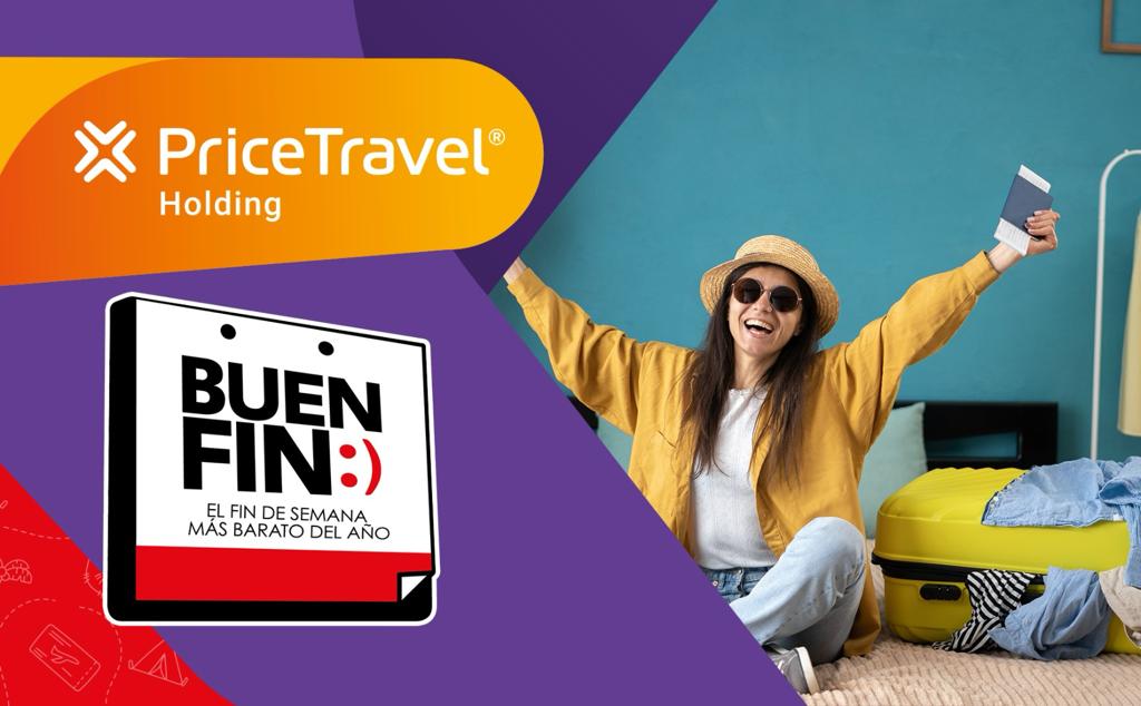 @PriceTravelHolding participa nuevamente en la edición 2023 de “El Buen Fin”, que se llevará a cabo del 17 al 20 de noviembre, ofreciendo descuentos de hasta el 76 por ciento en reservas de hotel y paquetes vacacionales... lc.cx/p7M-Sw @celidapuente @SuperYadd