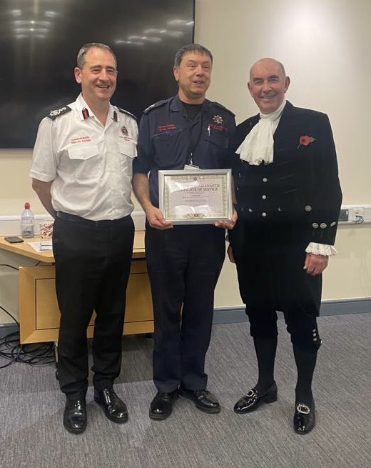 Roger Thomas KFSM (@rog_thomas) on Twitter photo Proud and privileged to present WM Mark Hughes with a certificate to mark 40 years of service to <a href="/LlandodFire/">Llandod Fire (Stn 13)</a> & the communities of <a href="/mawwfire/">Tân CGC / MAWW Fire</a> - amazing commitment! Delighted to be joined too by the High Sheriff of Powys, Reg Cawthorne Proud and privileged to present WM Mark Hughes with a certificate to mark 40 years of service to <a href="/LlandodFire/">Llandod Fire (Stn 13)</a> & the communities of <a href="/mawwfire/">Tân CGC / MAWW Fire</a> - amazing commitment! Delighted to be joined too by the High Sheriff of Powys, Reg Cawthorne