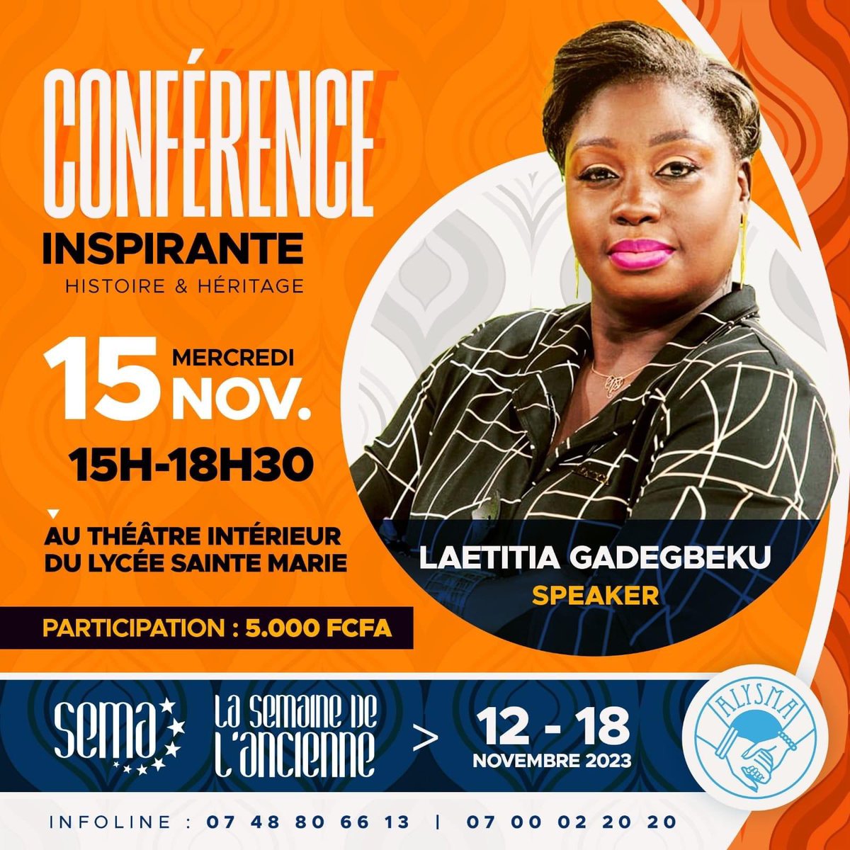 cherifmohamed_'s tweet photo. ALYSMA SEMA
#conférenceinspirante
6 femmes
6 parcours
6 histoires
6 héritages
6 Alysma !
Demain, elles se raconteront comme jamais ... Êtes vous Prêt(e)s? 😉
NB: Cet événement est ouvert à tous 😊
#Alysma
#Unehistoireàraconter
#Unhéritageàtransmettre https://t.co/FW0rqIlkoi