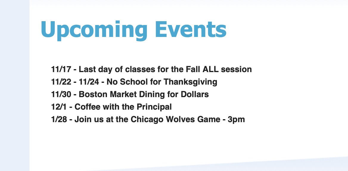 From today's WHAL. Mark your calendars for upcoming events. #longfellowbears