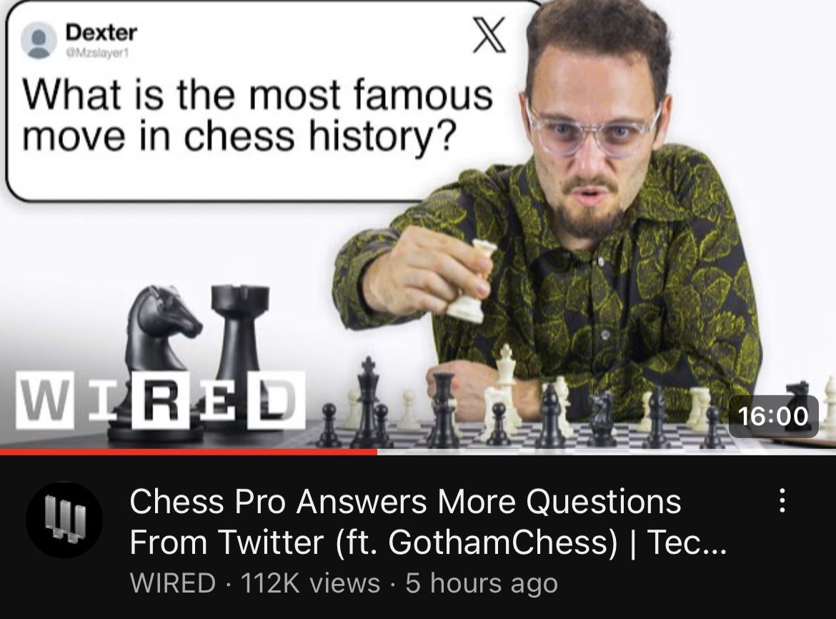 GothamChess on X: Was on Wired again. Go watch ☺️