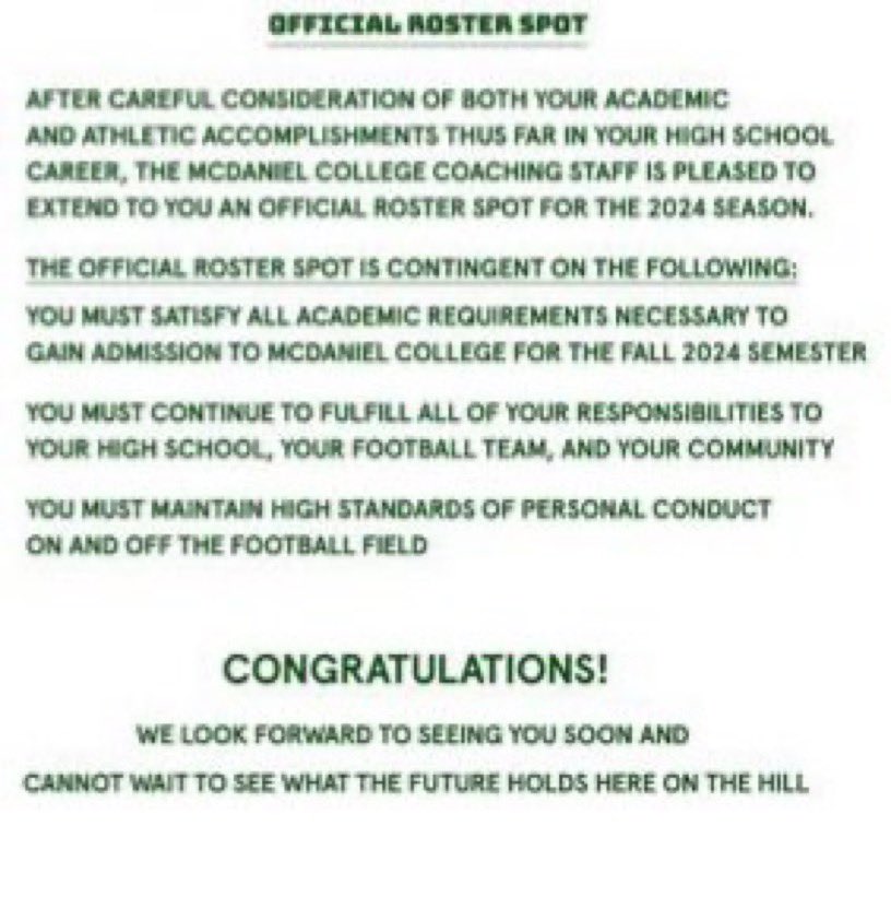Blessed to announce my first offer from Mcdaniel college! <a href="/CoachDiniak/">Matt Diniak</a>