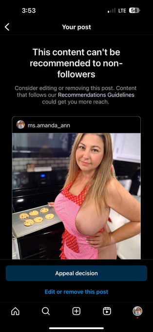 Gotta love Instagram and their liberal views! Apparently my posts are too provocative! Wtf is wrong with