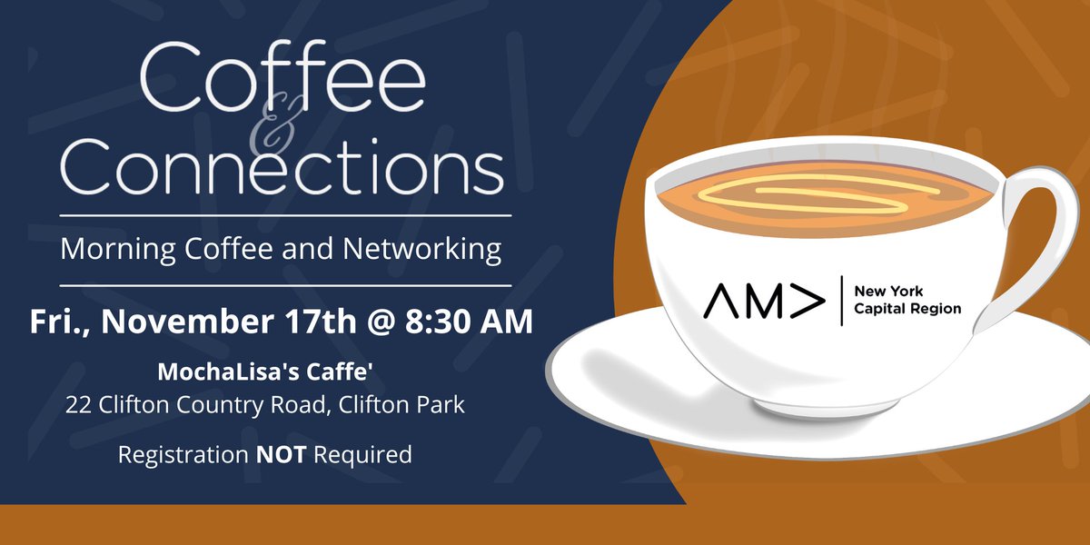 Meet up with us this Friday 11/17 for a hot cup of coffee at MochaLisa's Caffe.