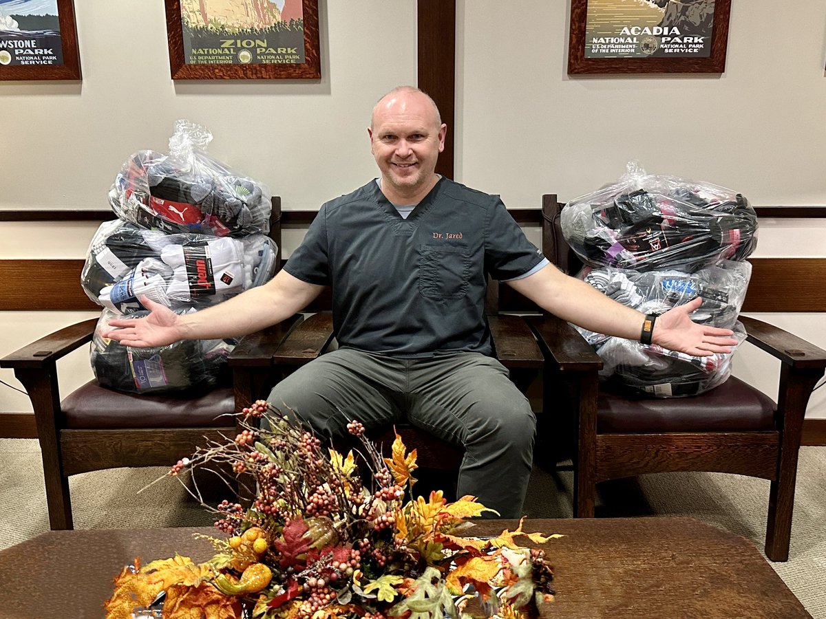 JaredDastrupDDS's tweet photo. THANK YOU!!! We are thrilled to announce that almost 650 pairs of socks were donated during our Socktober event!!

They will be given to the Sock It To Em Sock Campaign who will then provide socks for those experiencing homelessness.

Thanks again for all the support 🧦 https://t.co/3IrZrcNR6O