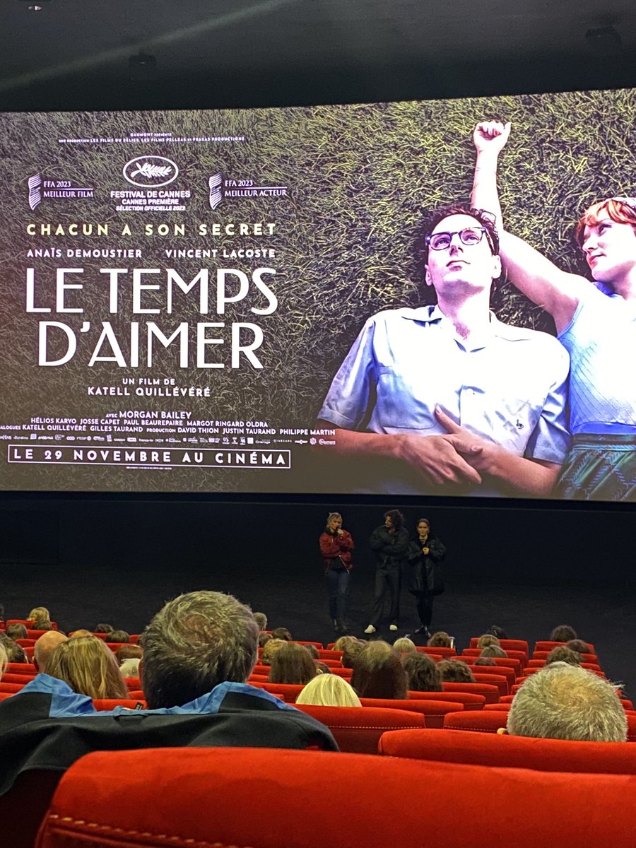 EmA2ReN's tweet image. #KatellQuillevere #AnaisDemoustier et #VincentLacoste au @PatheRennes pour #LeTempsDAimer au cinéma le 29 Novembre ❤️