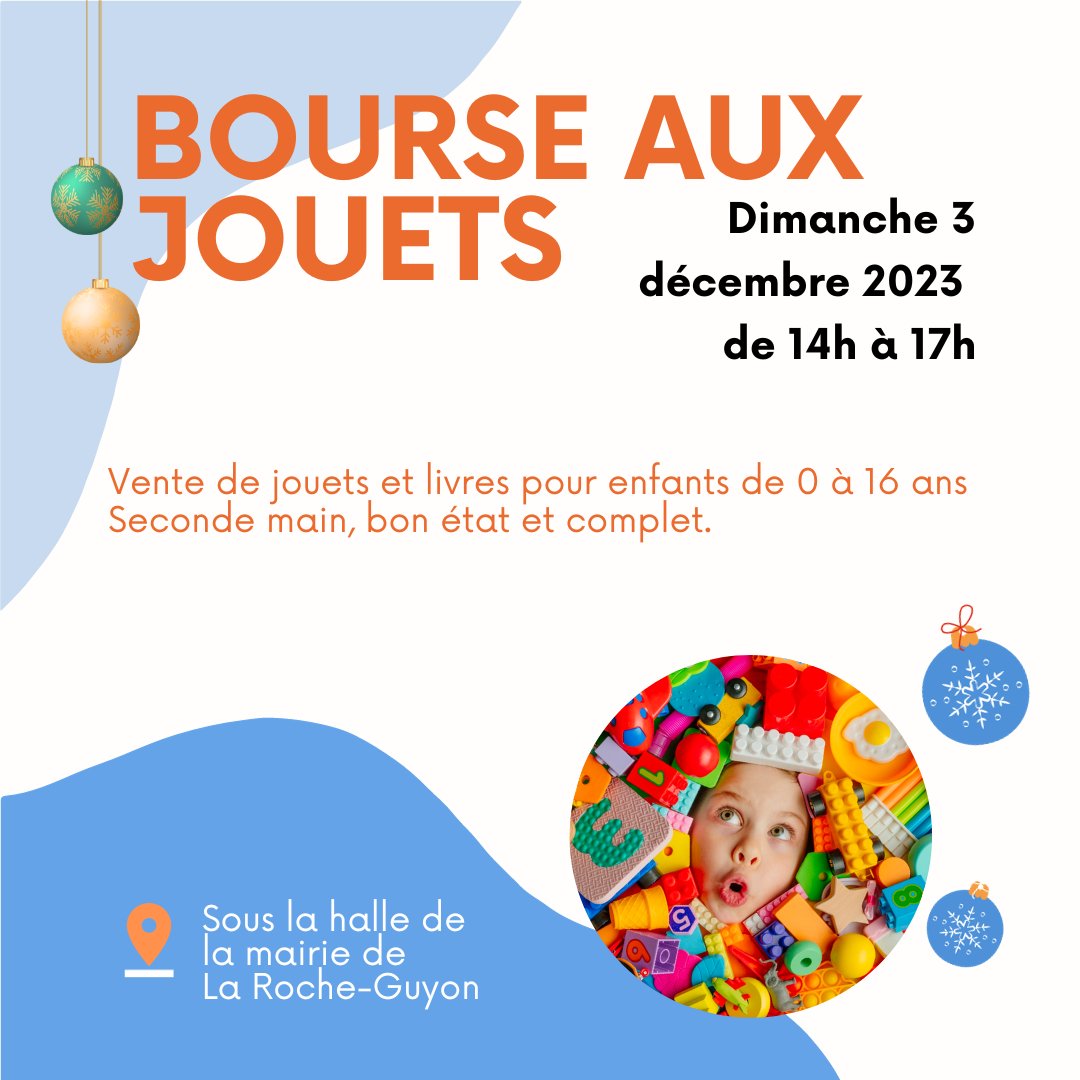 🥁BOURSE AUX JOUETS À LA ROCHE-GUYON 🧸

Si vous souhaitez vendre des jouets, l'inscription est obligatoire :
> 5€ pour les non-adhérents
> Gratuit pour les adhérents de l'association

📣Renseignements et inscriptions : bit.ly/Jouets-LaRoche…

#BourseAuxJouets #valdoise