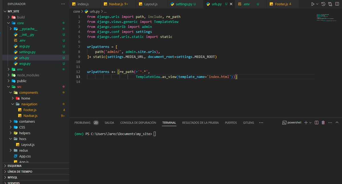 Jarez_Dev's tweet image. #100DaysOfCodepython #100DiasDeCodigo #pythoncode
En el día 64, a pesar de errores, logré usar React con Tailwind y añadir  Django como mi backend. Aunque enfrenté desafíos, al final lo logré y  es lo mejor que he hecho en estos momentos, aprendiendo muchas cosas nuevas. 🥳🥳