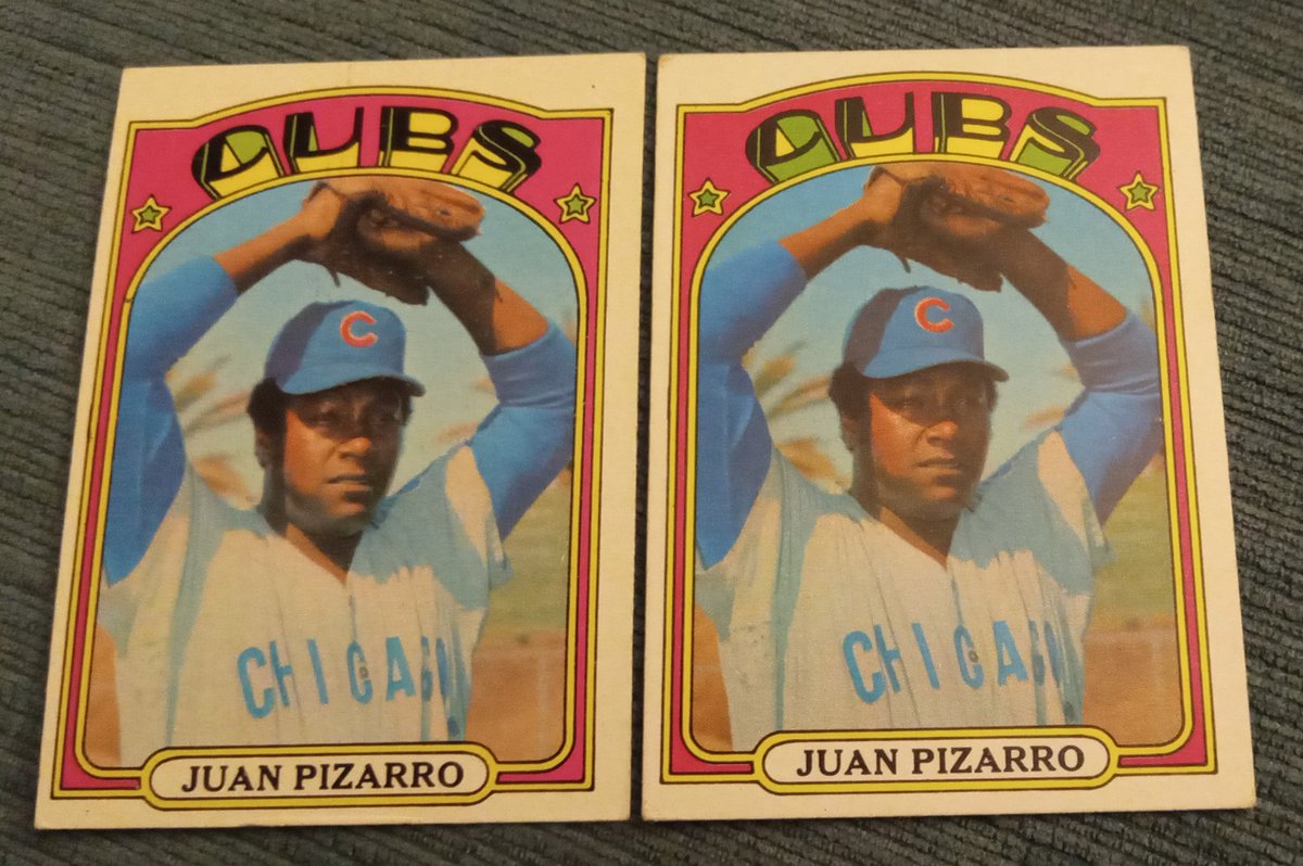 Card on the right has the green shadow outlining the C & S...is this a variation or an error card? #1972Topps