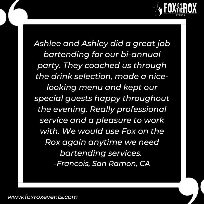 We’re so grateful for your support of Fox on the Rox. 
Your trust &amp; enthusiasm make each celebration extraordinary. 
THANK YOU for choosing us to be a part of your special moments. 
Looking forward to many more joyous occasions together!