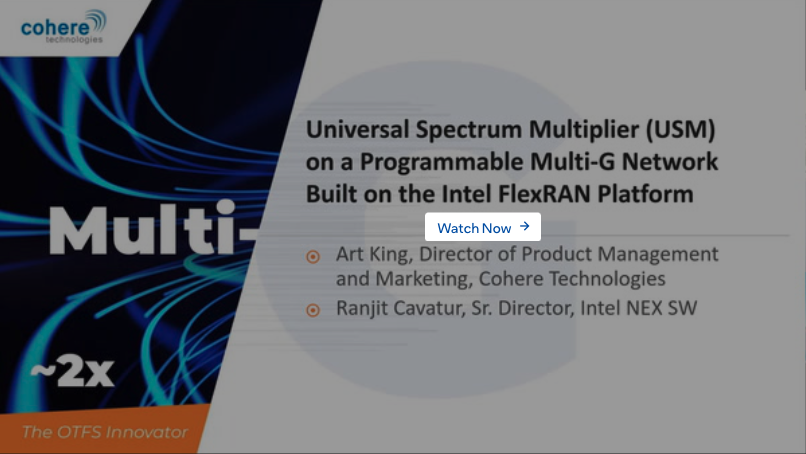 Catch the webinar replay as we explore a truly programmable #MultiG network with <a href="/Cohere_MultiG/">Cohere Technologies</a> and <a href="/intel/">Intel</a> tinyurl.com/yyazhbv7