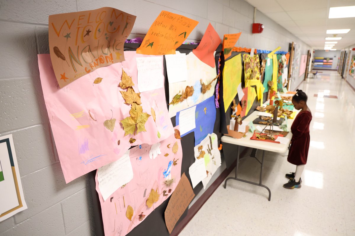 Remington second graders took a nature walk last week. Students were given a bag to collect things they found &amp; told they would be given a chance to create something with those items. Each creation on display in their Nature Walk Gallery is paired with a unique piece of writing.
