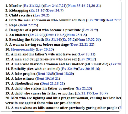 KurtFranz12's tweet photo. @chesterposting @akremer94 @unnamed_sourc3s @JoelWBerry Which crimes are the ones that carry over as capital offenses to 2023?
Who decides which ones count?
Should the USA institute the death penalty for breaking the Sabbath?
Does Romans 13 &amp; Kennedy vs LA prove my assertion is correct even under your framework?
Better luck next time https://t.co/PSqpUb4KSY