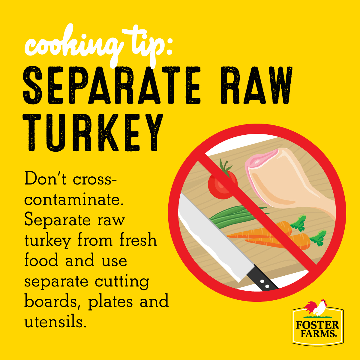 FosterFarms's tweet photo. Don't give bacteria the opportunity to spread from one food to another.
➡️See more helpful Thanksgiving cooking tips: https://t.co/iKmpeluV5A
#fosterfarms #turkey #thanksgiving #cookingtips #thanksgivingcookingtips #thanksgivingtips #separaterawturkey https://t.co/ykr2C1AWhQ