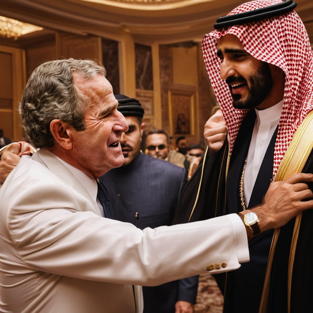 bush_skater's tweet photo. Give me the $OIL or I’m going to level your stupid country Mohammed. https://t.co/MX8lfS8BxE