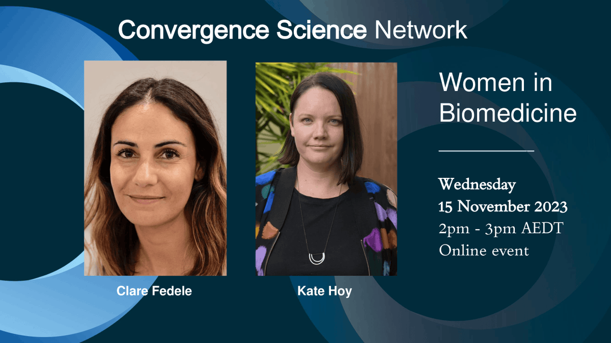 Join us at 2.00pm AEDT today as we learn about the influences and career journey of @DrClareFedele and @CognitiveTx inspiring role models for #womeninSTEMM. Hosted by our @CatrionaNR. Its #free - bit.ly/40DkX7M #womeninbiomed #womeninscience #scicomm