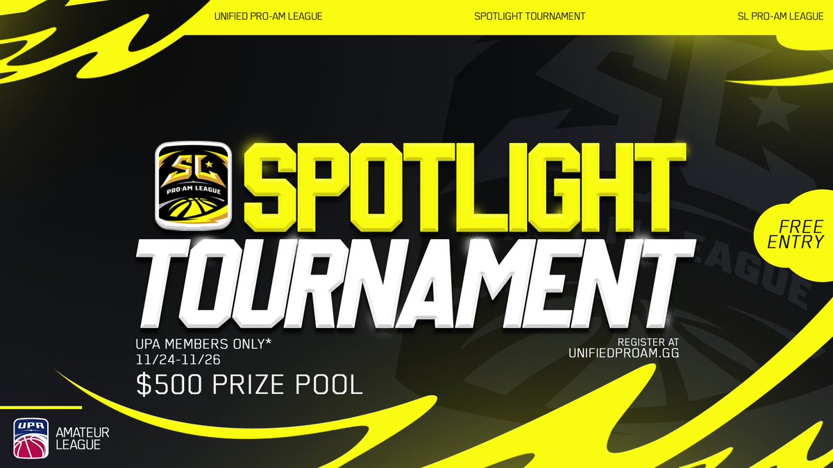 UPASupport's tweet photo. ⭐️Spotlight Tournament Registrations Are Live‼️

🚨9 Days Left before Bracket Drop🚨

🤯Free Entry to all UPA Members

💠Perks Of Being a Member:
💰$500 Guaranteed Prize 
📱Media Coverage 
⌛️All Rounds are best of 3 until Finals 

Register Now:
🔗https://t.co/K4XYqTkRi5