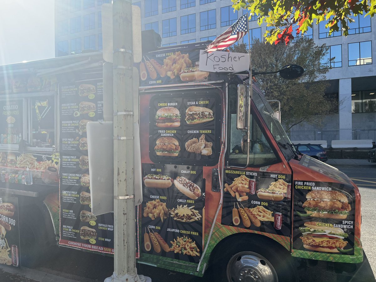 Very entrepreneurial food truck at the #marchforisrael today. I’m sure all the attendees were clamoring for a kosher cheeseburger or a kosher steak and cheese.