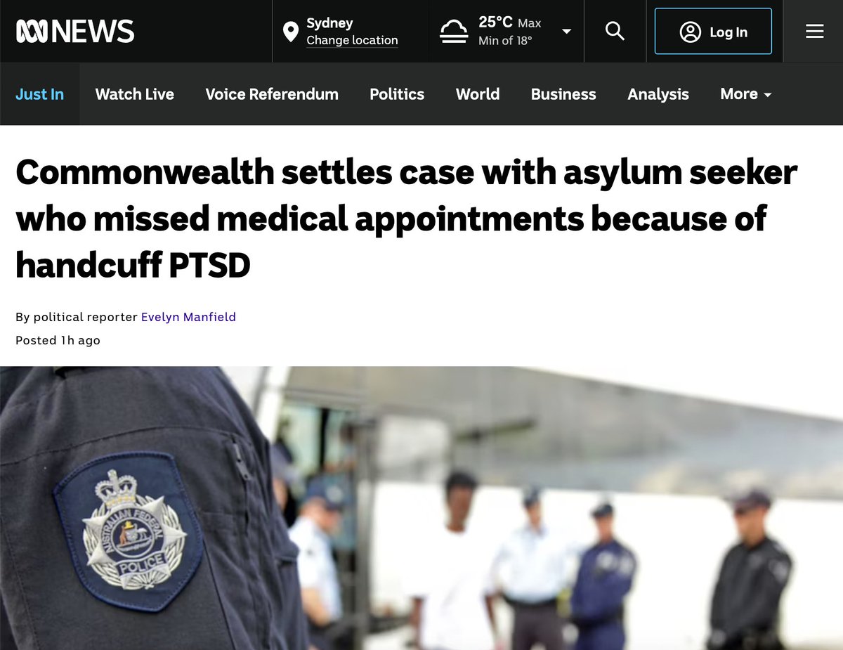 jec_aus's tweet photo. People who seek asylum in Australia should not be handcuffed while accessing vital healthcare. The misuse of handcuffs causes trauma &amp; harms people’s health. ‘It's really hard to overstate the severity of the impact,’ @jhallspence said. 1/2
https://t.co/cKQ2oBUhwZ https://t.co/YrWY4hOo0c