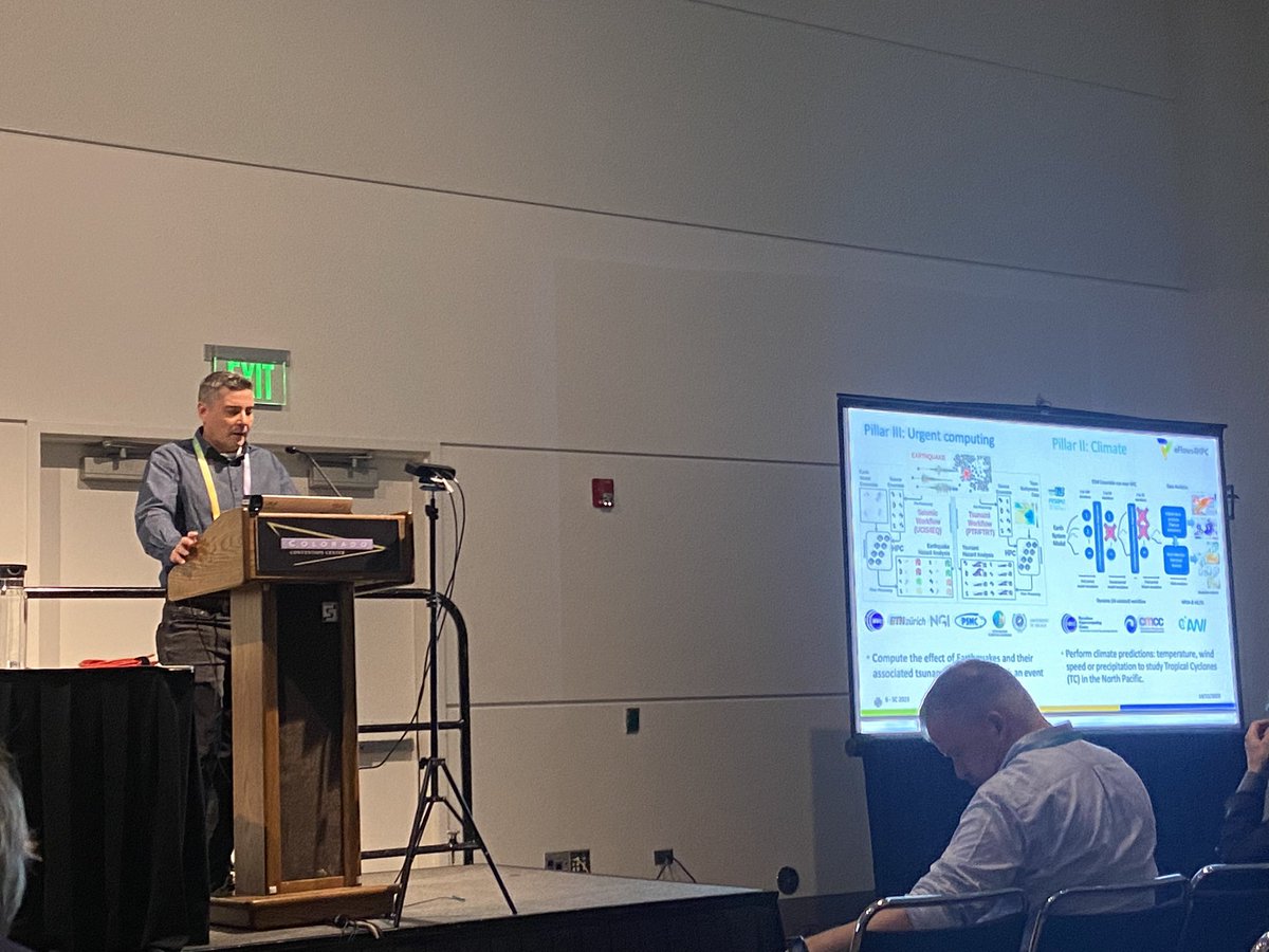 rosabadia's tweet image. Short overview of features implemented in @eFlows4HPC pillar applications by Jorge Ejarque at the @WorkflowsCI BoF today at #SC23 #iamhpc