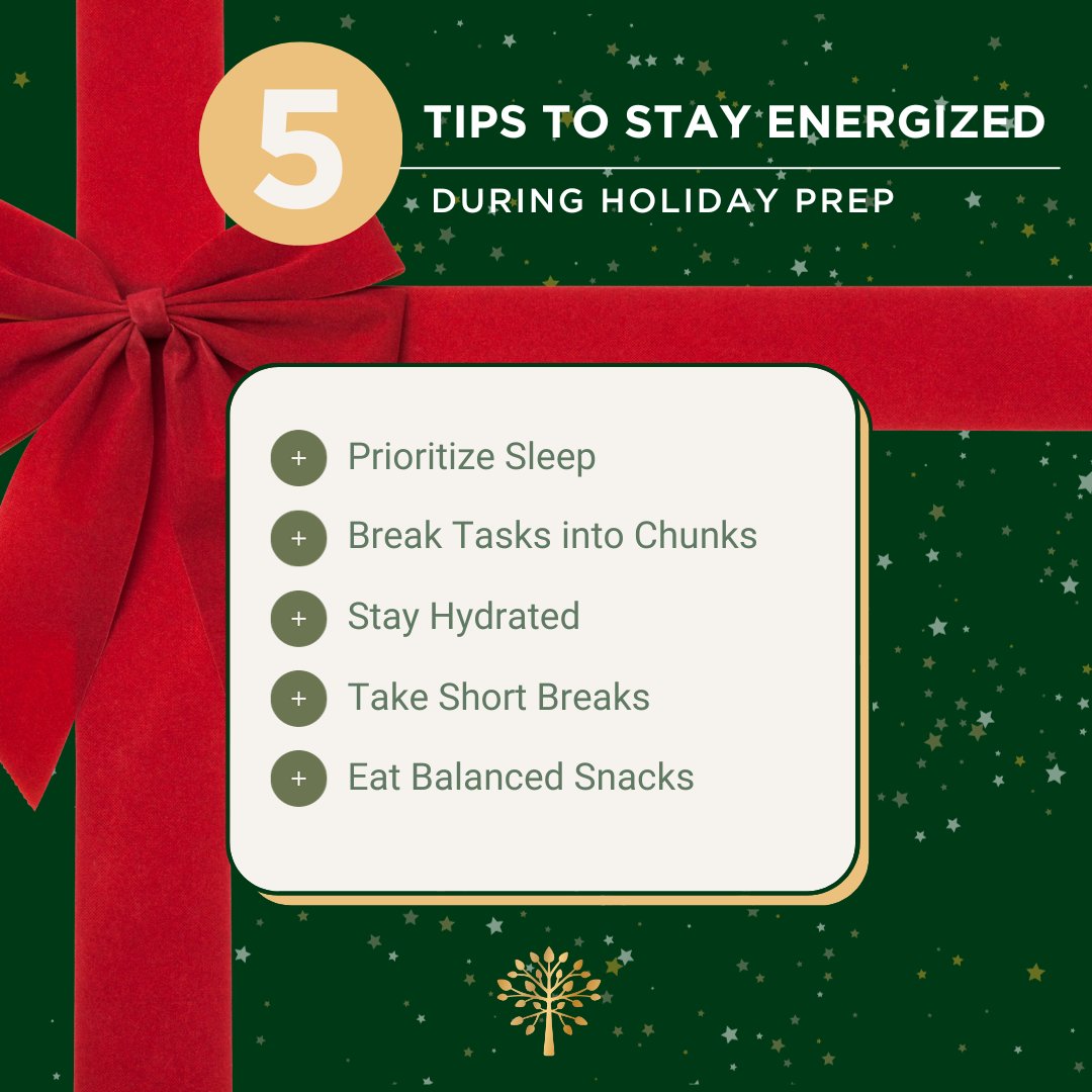 Stay energized during holiday prep with these 5 tips! 🎄⚡ #EnjoyLifeHealthier #PurityProducts