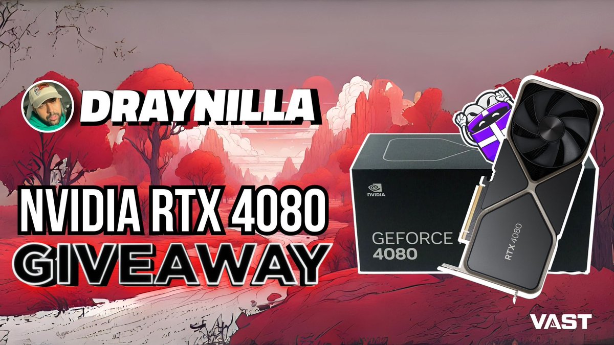 RTX 4080 Giveaway! To enter, perform these tasks via the link below: 💫 Retweet and like 🔥 Follow @draynilla + @VastGG