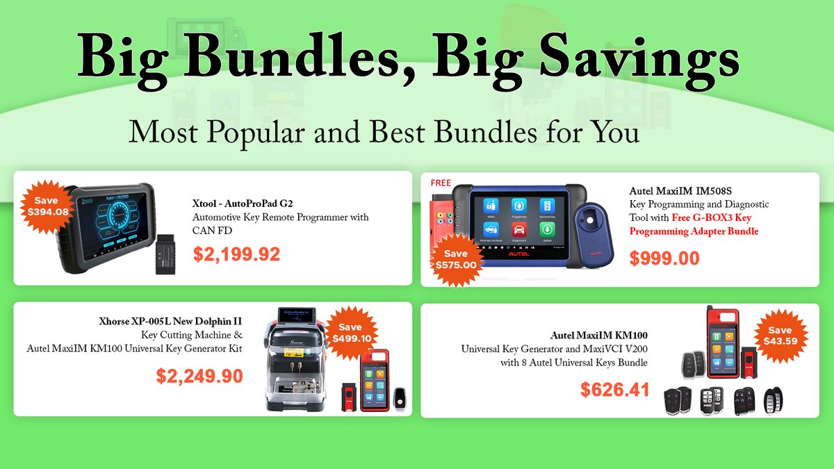LksmithKeyless's tweet image. Limited-time sale on all best sellers 
locksmithkeyless.com/collections/de…
#LockPicksDecoders #KeyFobs #UniversalRemotes #TransponderKeys
#RemoteKeyShells #EmergencyKeys #Programmers #KeyMachines #MachineBundles #Accessories
#TransponderChips #LocksmithTools #ResidentialCommercialLocks