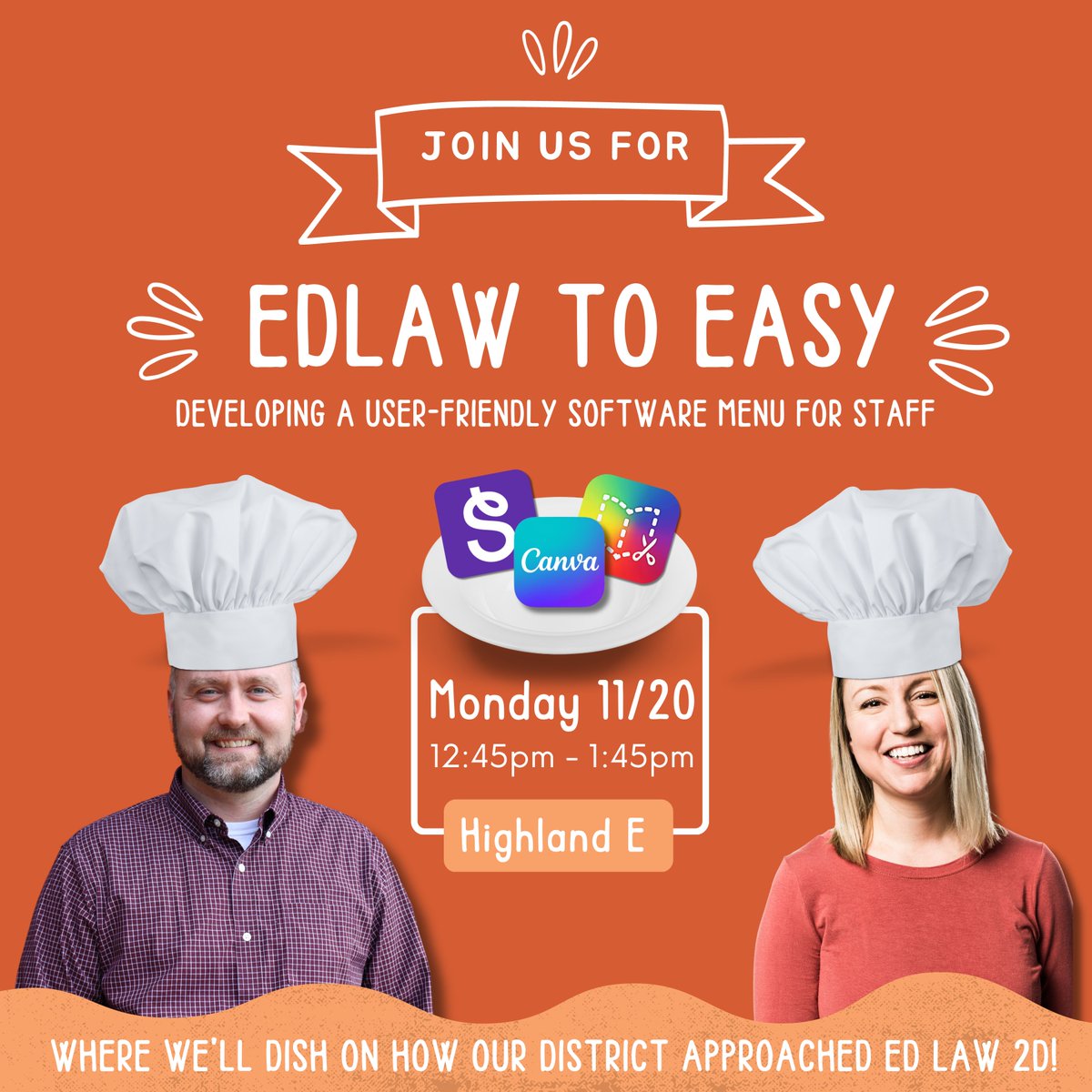 Join me and @EdTechMcMillan at @NYSCATE this year as we dish on how our district created a user friendly Ed Law 2D software menu for our staff! #NYSCATE23