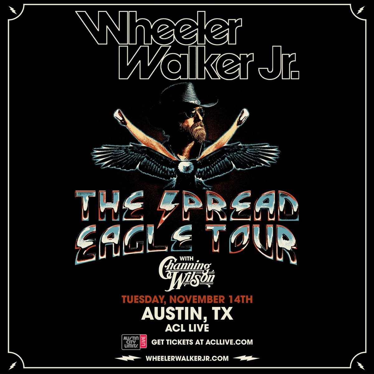 Tonight, Wheeler Walker Jr. is at ACL Live 🤠 6:30PM - Doors 8:00PM - @ChanningWilson 9:00PM - Wheeler Walker Jr. 🎟️ : Get tickets to the show at opryent.co/49B2pcs See you there!