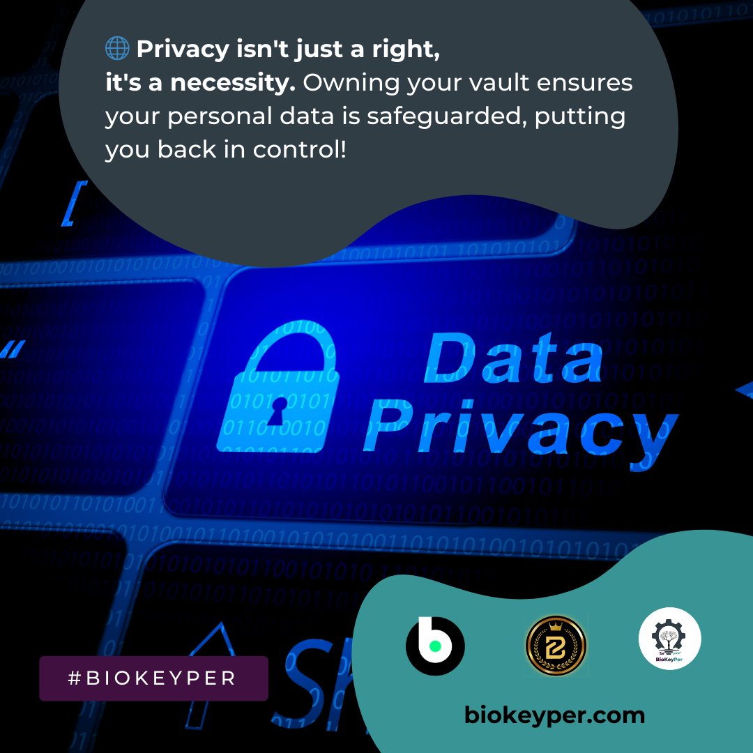 biokeyper's tweet photo. 🌐 Privacy isn't just a right, it's a necessity. Our vault ensures your personal data is safeguarded, putting you back in control! 

#Data #privacy #Defense #BioKeyPer https://t.co/G0vpmKjGrJ