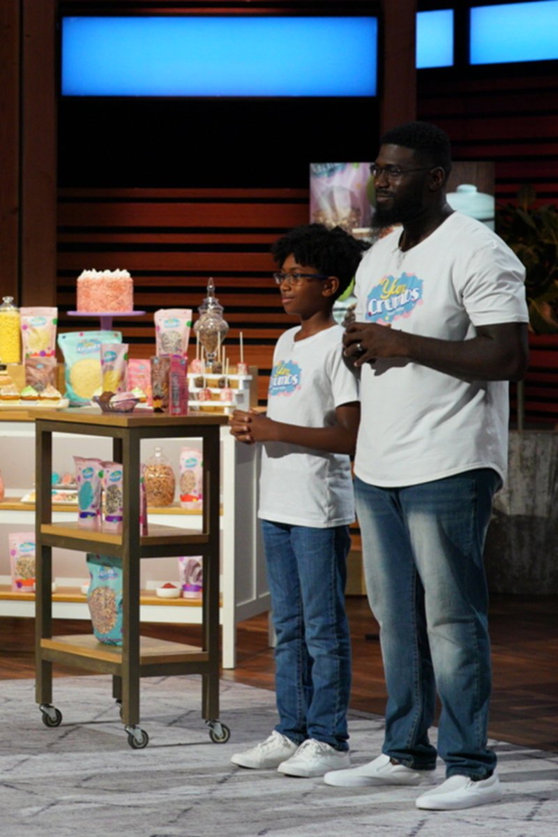 This pitch ate and left no crumbs 😏 We can't wait for you to see #YumCrumbs on #SharkTank in just 2 days! 🧁
