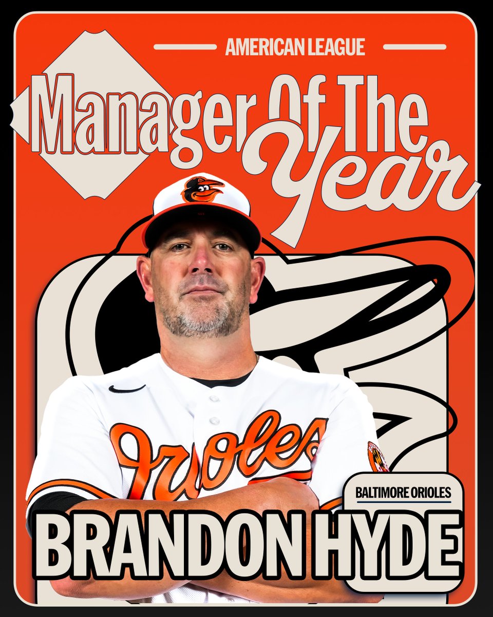 The AL Manager of the Year Award winner is Brandon Hyde of the Baltimore <a href="/Orioles/">Baltimore Orioles</a>!