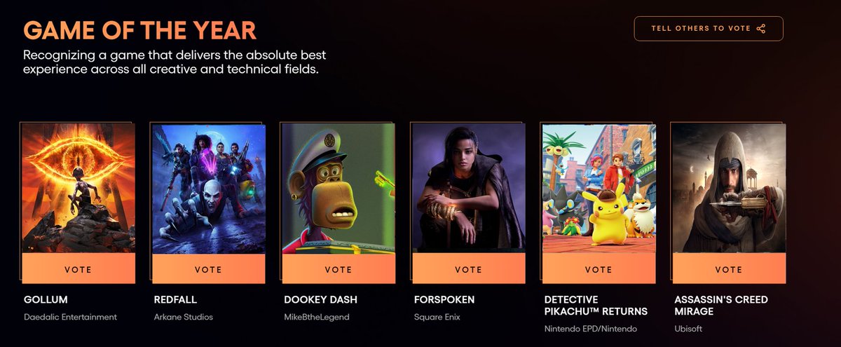 Qué vais a votar en los game awards?