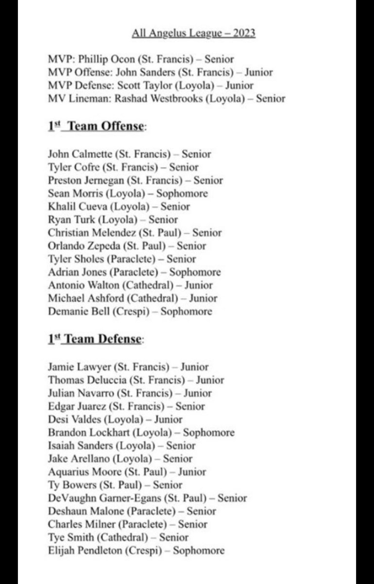 Thank you to all my coaches and teammates who helped me reach All Angelus League 1st Team defense this year! @DeanHerrington1 @GregBiggins @latsondheimer @AthleticsSFHS