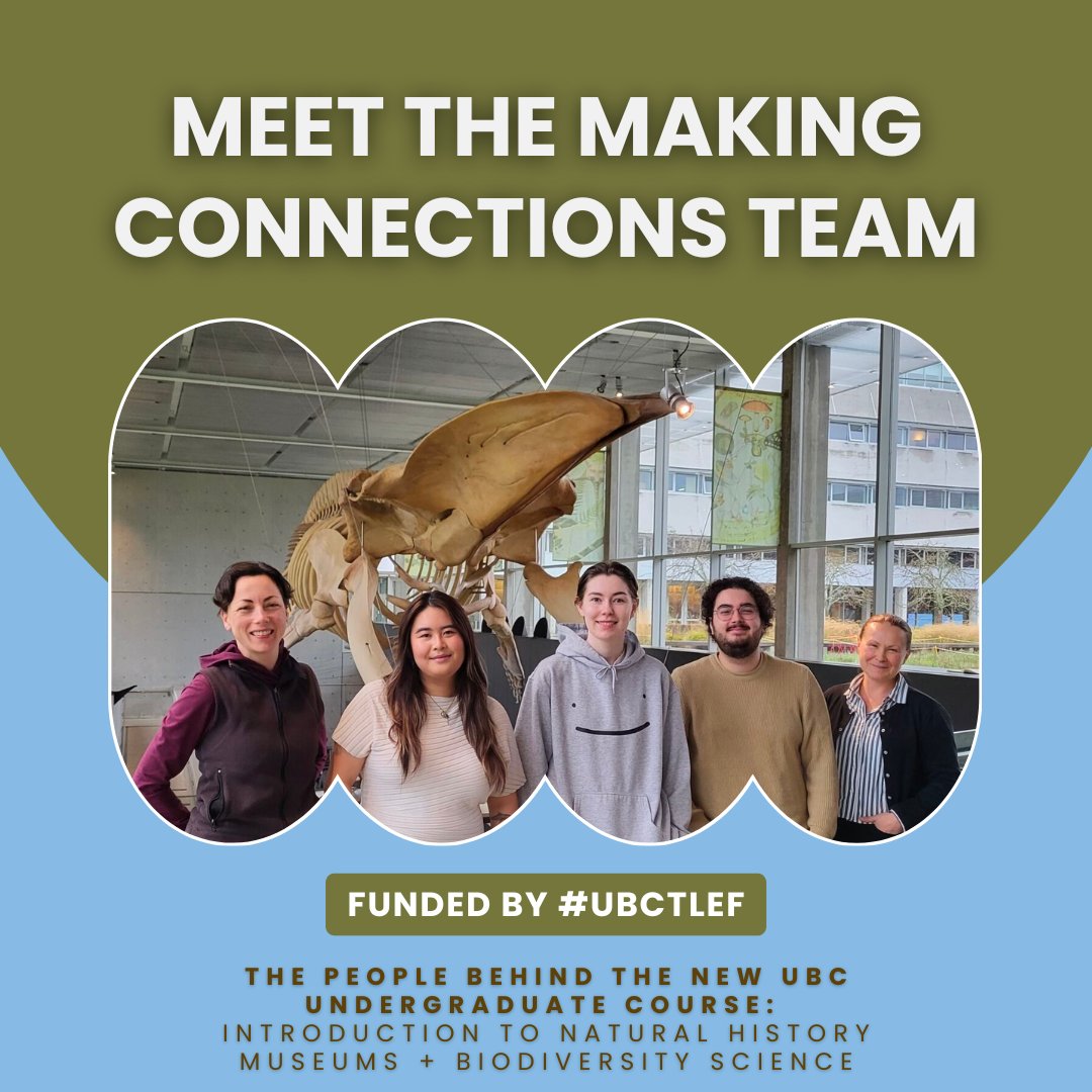 The MAKING CONNECTIONS’ core development team is a small but mighty group of five people behind the development of the future UBC undergrad course ‘Introduction to Natural History Museums and Biodiversity Science’. beatymuseum.ubc.ca/2023/11/14/mak… #UBCTLEF #UBCscience #UBC #SciEd #SciComm