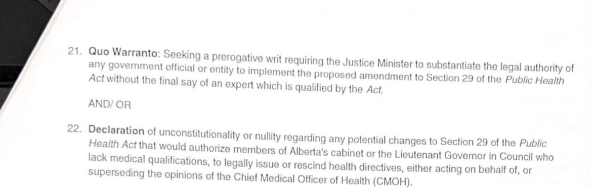 CMOHultravires's tweet image. Put Bill 6 under judicial review today. The government is proposing that Health directives show be made by the lieutenant governor instead of a qualified health expert. Do you agree? Does this support your stance that the public health orders were “scientific”? #Bill6 #Covid #ahs