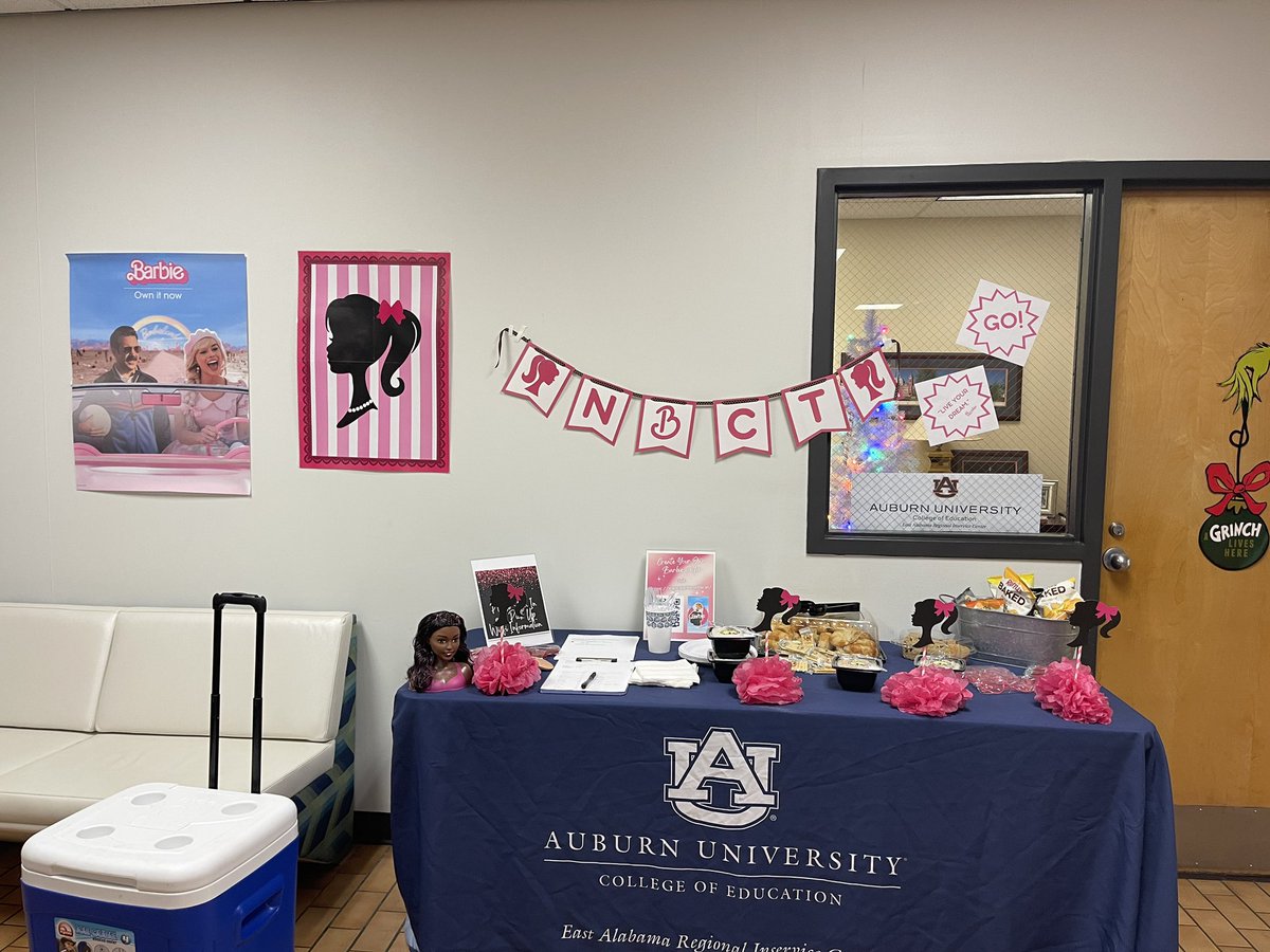 AUEARIC's tweet image. In the words of Barbie, “Live Your Dream!” Our NBCT candidates learned about Component 3. Our facilitators had candidates analyze videos as the candidates prepare to videotape their own practice. #neverstoplearningAlabama #teachingislife