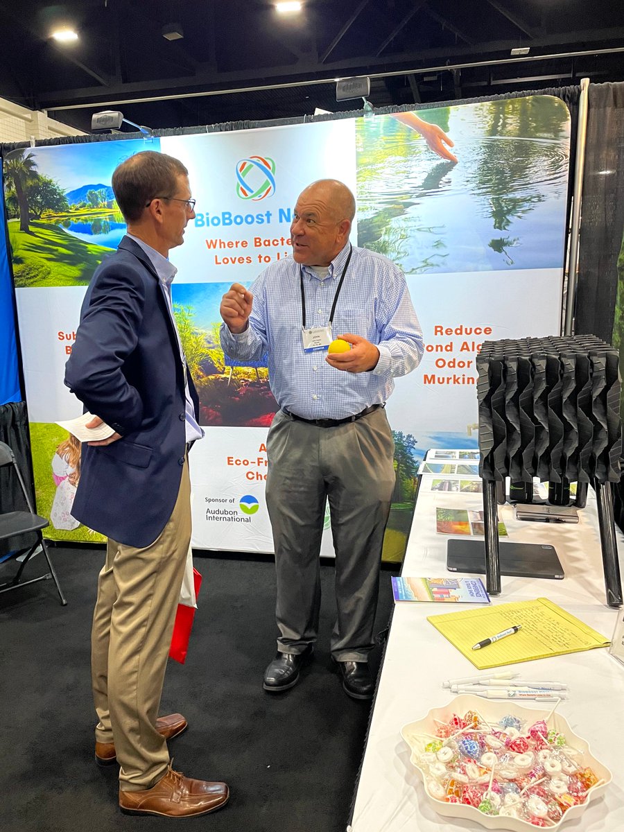 BioBoostNest's tweet image. Our supercharged John Fowler and Phillip Linker at the #CarolinasShow2023!  If you&apos;re at the show, please come by booth 1616 to say hi. Tell us about your pond problems - we might have just the right solution :)